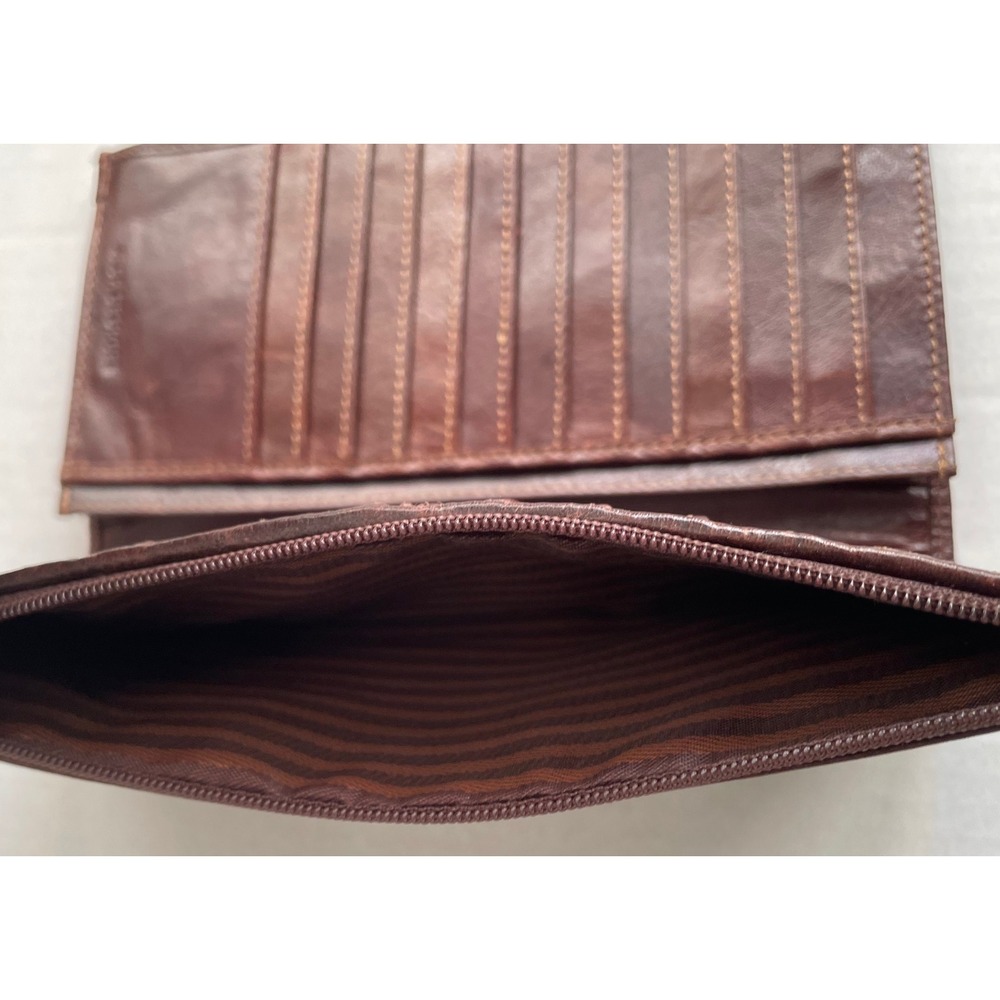 Jack Georges Brown Leather Men's/Women's Travel Wallet Clutch - Picture 2 of 8